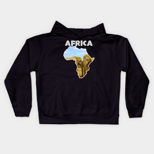 African Wildlife Continent Blue Sky Elephants Kids Hoodie